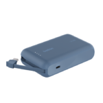 BELKIN BPB021HQBL BOOSTCHARGE POWER BANK 10K, 20W PD WITH INTEGRATED USB-C CABLE, BLUE