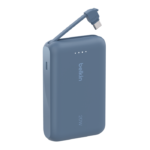 BELKIN BPB021HQBL BOOSTCHARGE POWER BANK 10K, 20W PD WITH INTEGRATED USB-C CABLE, BLUE - Image 2
