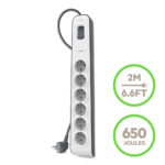 BELKIN BSV603VF2M-V2 SURGE, 6 SOCKETS, 650J, 2M, UPDATED VERSION2 - Image 2