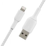 BELKIN CAA002BT1MWH LIGHTNING TO USB-A CABLE_BRAIDED, 1M, WHITE - Image 4