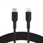 BELKIN CAA004BT1MBK LIGHTNING TO USB-C CABLE_BRAIDED, 1M, BLACK