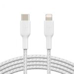 BELKIN CAA004BT1MWH LIGHTNING TO USB-C CABLE_BRAIDED, 1M, WHITE