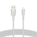 BELKIN CAA010BT2MWH BOOST CHARGE™  USB-A TO LTG_BRAIDED SILICONE, 2M, WHITE - Image 3