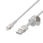 BELKIN CAA010BT3MWH BOOST CHARGE™  USB-A TO LTG_BRAIDED SILICONE, 3M, WHITE - Image 2