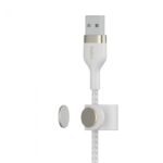 BELKIN CAA010BT3MWH BOOST CHARGE™  USB-A TO LTG_BRAIDED SILICONE, 3M, WHITE - Image 4