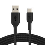 BELKIN CAB002BT0MBK USB-A TO USB-C CABLE_BRAIDED, 0,15M, BLACK - Image 2