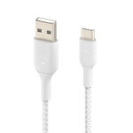 BELKIN CAB002BT0MWH USB-A TO USB-C CABLE_BRAIDED, 0,15M, WHITE - Image 2