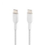 BELKIN CAB004BT1MWH USB-C TO USB-C CABLE_BRAIDED, 1M, WHITE - Image 2