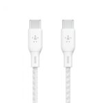 BELKIN CAB014BT2MWH BOOST CHARGE™  USB-C TO USB-C 2.0_BRAIDED SILICONE, 2M, WHITE 100W - Image 2