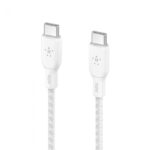 BELKIN CAB014BT2MWH BOOST CHARGE™  USB-C TO USB-C 2.0_BRAIDED SILICONE, 2M, WHITE 100W - Image 3
