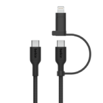 BELKIN CAC003HQ1.5MBK 2-IN-1 USB-C &AMP; LTG BRAIDED CABLE, PCR, 1.5M, BLK - Image 2