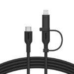 BELKIN CAC003HQ1.5MBK 2-IN-1 USB-C &AMP; LTG BRAIDED CABLE, PCR, 1.5M, BLK - Image 5