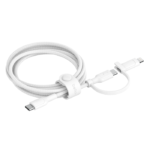 BELKIN CAC003HQ1.5MWH 2-IN-1 USB-C &AMP; LTG BRAIDED CABLE, PCR, 1.5M,WHT