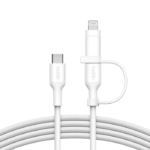 BELKIN CAC003HQ1.5MWH 2-IN-1 USB-C &AMP; LTG BRAIDED CABLE, PCR, 1.5M,WHT - Image 5