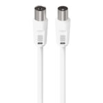 BELKIN F3Y054BF5MWHT-P CABLE,ANTENNA,COAX,M/F,5M,75DB,WHITE,NICKEL-PLATED
