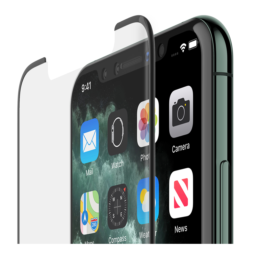 F8W945ZZBLK_1-4.jpg BELKIN F8W945ZZBLK SCREENFORCE INVISIGLASS ULTRA CURVE FOR iPhone 11, iPhone XR - Image 1