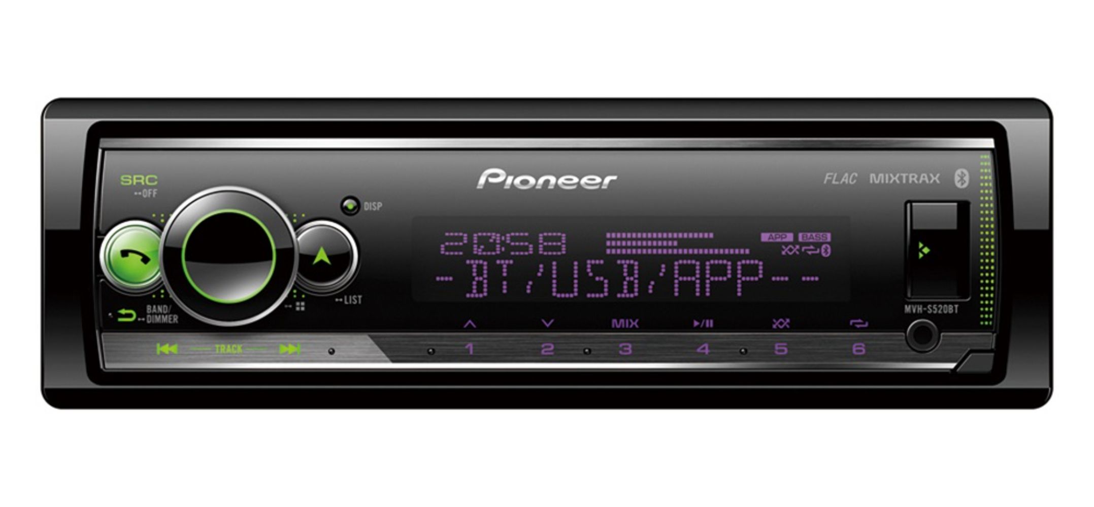 MVH-S520BT_1-1.jpg PIONEER MVH-S520BT HEADUNIT 1-DIN RADIO USB/BT APPLE & ANDRIOD MULTICOLOUR - Image 1
