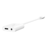 BELKIN NPA004BTWH 3.5 MM AUDIO + USB-C CHARGE ADAPTER V2 FAST CHARGING UP TO 60W, WHITE - Image 3