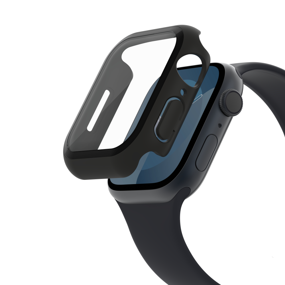 OVG003ZZBK-REV_1-3.jpg BELKIN OVG003ZZBK-REV TEMPEREDCURVE 2-IN-1 TREATED SCREEN PROTECTOR + BUMPER FOR APPLE WATCH - Image 1