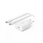 BELKIN WCA004VF1MWH-B6 25W USB-C PD/PPS HOME CHARGER WITH 1M PVC, C-C CABLE WHT