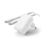 BELKIN WCA005VF1MWH-B6 30W USB-C PD/PPS HOME CHARGER WITH 1M PVC, C-C CABLE, WHITE - Image 3