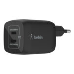BELKIN WCH013VFBK 65W DUAL USB-C GAN WALL CHARGER WITH PPS, BLACK