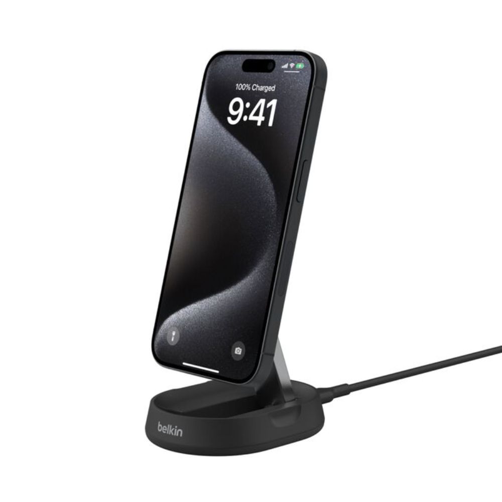 WIA008btBK_1-2.jpg BELKIN WIA008BTBK CONVERTIBLE MAGNETIC WIRELESS CHARGING STAND - Image 1