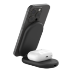 BELKIN WIZ028VFBK BOOST^CHARGE™ 2-IN-1 QI2 15W MAGNETIC FOLDABLE WIRELESS CHARGING STAND, BLACK - Image 3
