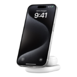 BELKIN WIZ028VFWH BOOST^CHARGE™ 2-IN-1 QI2 15W MAGNETIC FOLDABLE WIRELESS CHARGING STAND, WHITE
