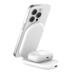 BELKIN WIZ028VFWH BOOST^CHARGE™ 2-IN-1 QI2 15W MAGNETIC FOLDABLE WIRELESS CHARGING STAND, WHITE - Image 2