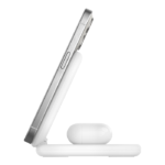 BELKIN WIZ028VFWH BOOST^CHARGE™ 2-IN-1 QI2 15W MAGNETIC FOLDABLE WIRELESS CHARGING STAND, WHITE - Image 3