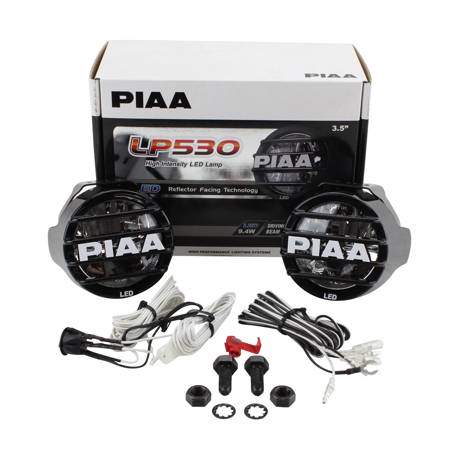 DK535BG_1.png PIAA DK535BG LP530 3.5" ROUND LAMP KIT 9W / 440LM PER LAMP / 6000K WHITE DRIVING BEAM - Image 1
