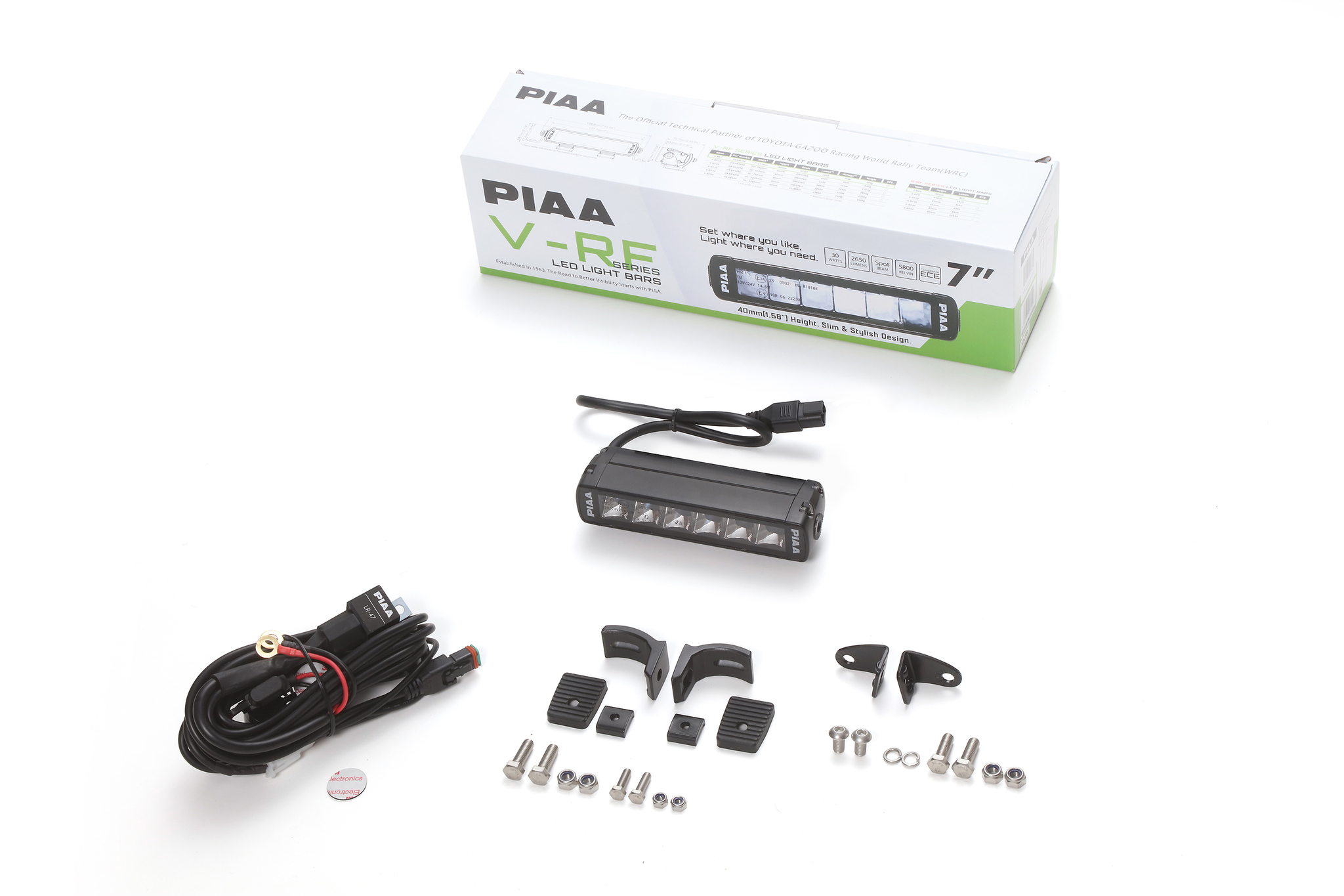DKVR73E_1.jpg PIAA DKVR73E V-RF 7" LIGHTBAR KIT
30W / 2650LM / WHITE BEAM 5800K ECE CERTIFIED - Image 1