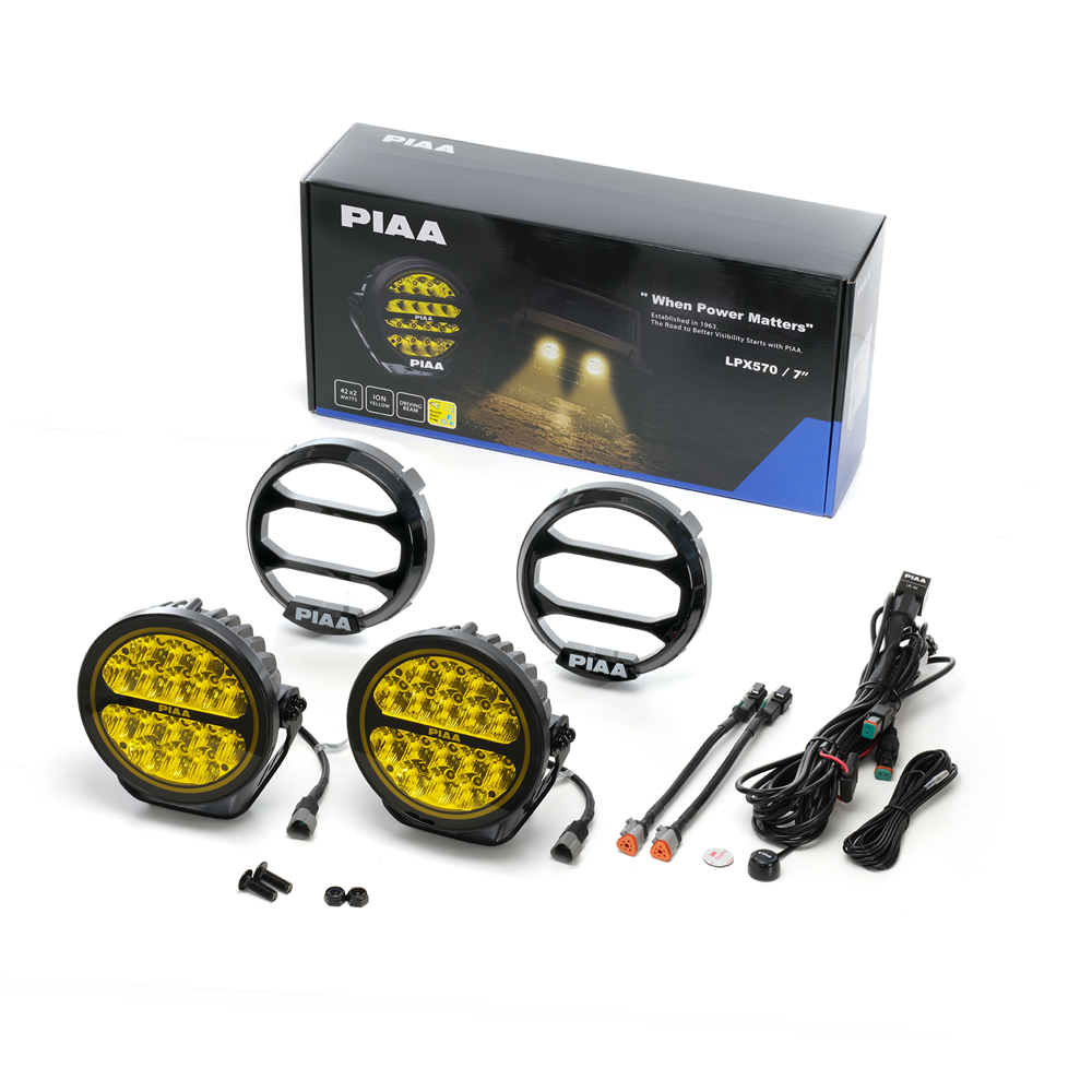 DKX576_1.png PIAA DKX576 LPX590 9" ROUND LAMP KIT 42W / 670LM PER LAMP / 2500K YELLOW DRIVING BEAM - Image 1