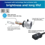 PIAA LEH221 HEADLIGHT LED CONVERSION BULB 6000K /45W PER BULB 5600LM FROM 2 BULBSFOR H11/H8/H9/H16 HALOGEN SOCKETS - Image 2