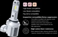 PIAA LEH231 HEADLIGHT LED CONVERSION BULB 6000K /34W PER BULB 6000LM FROM 2 BULBSFOR HB3/HB4/HIR1/HIR2 HALOGEN SOCKETS - Image 2