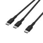 BELKIN CAC004hq1.5MBK BRAIDED USB-C TO DUAL USB-C 140W CABLE BLACK - Image 3