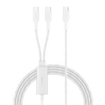 BELKIN CAC004hq1.5MWH BRAIDED USB-C TO DUAL USB-C 140W CABLE WHITE - Image 2