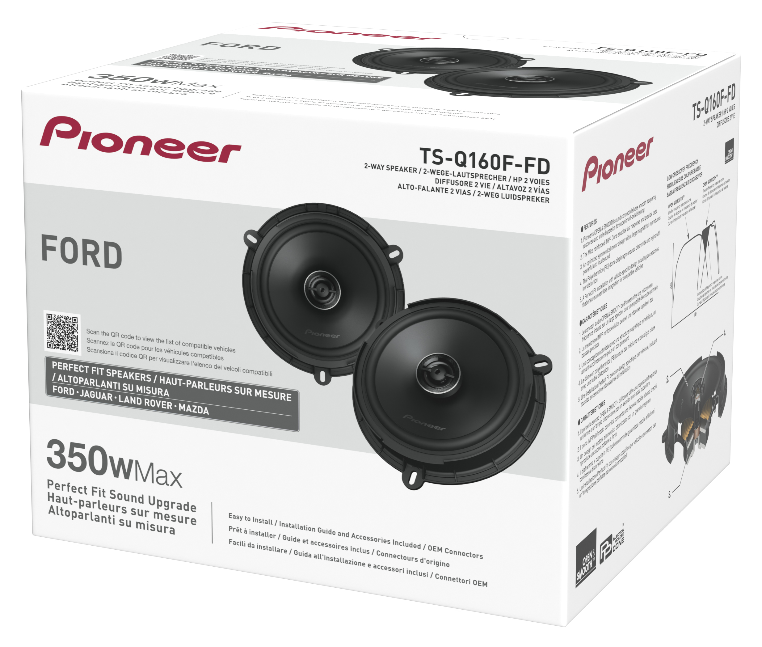 TS-Q160F-FD_0 PIONEER TS-Q160F-FD 2-WAY COAXIAL KIT FOR FORD/JAGUAR/LAND ROVER/MAZDA - Image 1